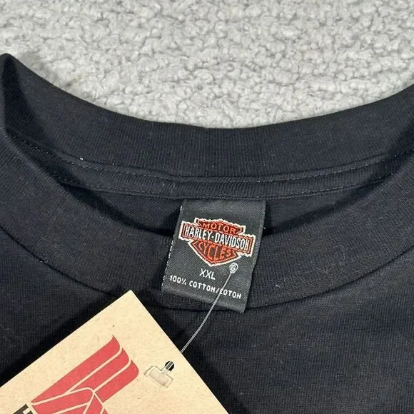 Harley Davidson Shirt Mens 2XL Black Eagle Dragon Motorcycle Big Moose Maine New - Picture 2 of 7